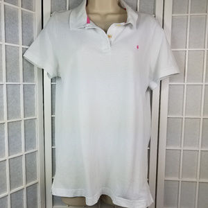 Lilly Pulitzer Top Polo Golf Shirt White XL